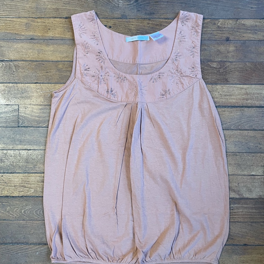 Cote Femme Peach Sleeveless Blouse 10/12
